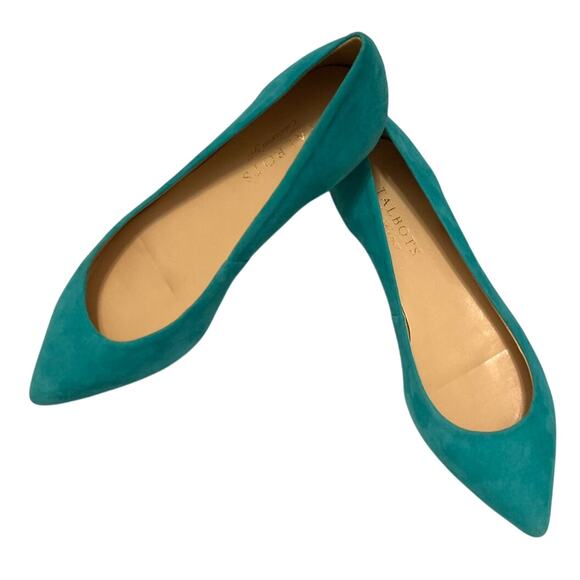Talbots Womens Green Suede 6.5 Ballet Flats Pointed Toe NWOT  Genuine Leather - Picture 3 of 12